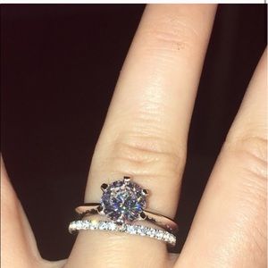 New size 4 5 6 7 8 9 10 2carat single solitaire ring eternity band wedding ring